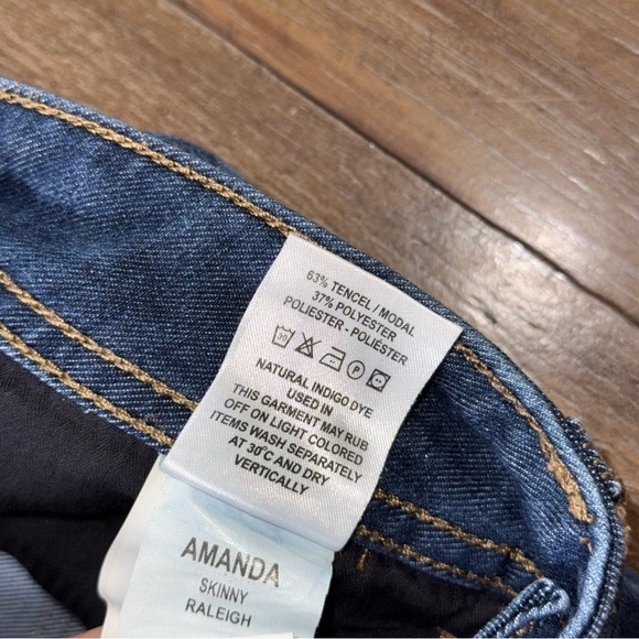 DL1961 Amanda Skinny Jean in Raleigh 4Way Stretch 27 Dark Blue - Picture 12 of 14